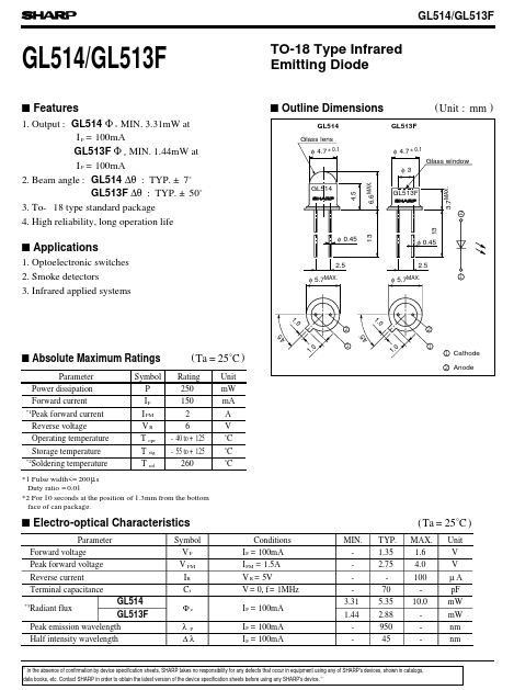 GL513F Sharp Electrionic Components
