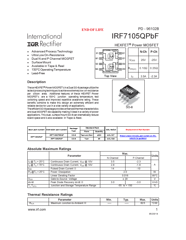 IRF7105QPBF