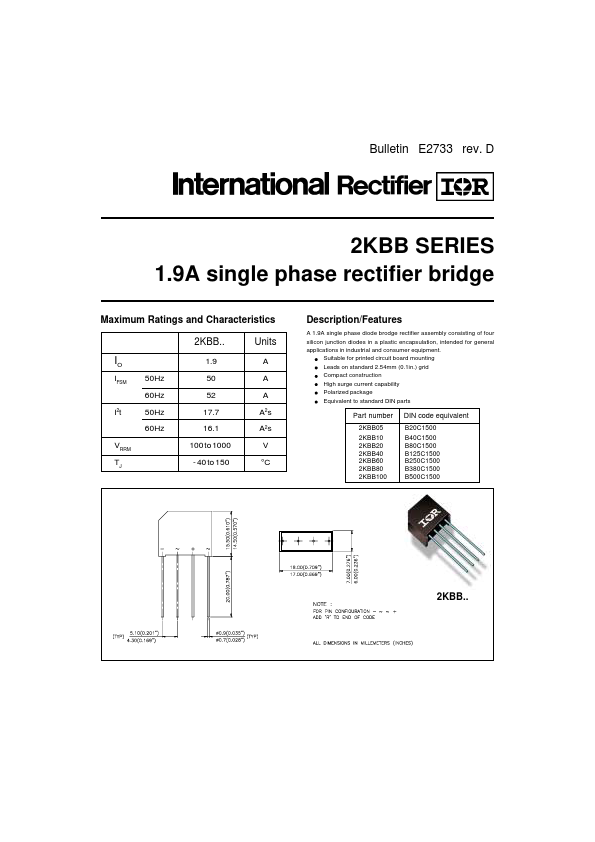 2KBB80 International Rectifier