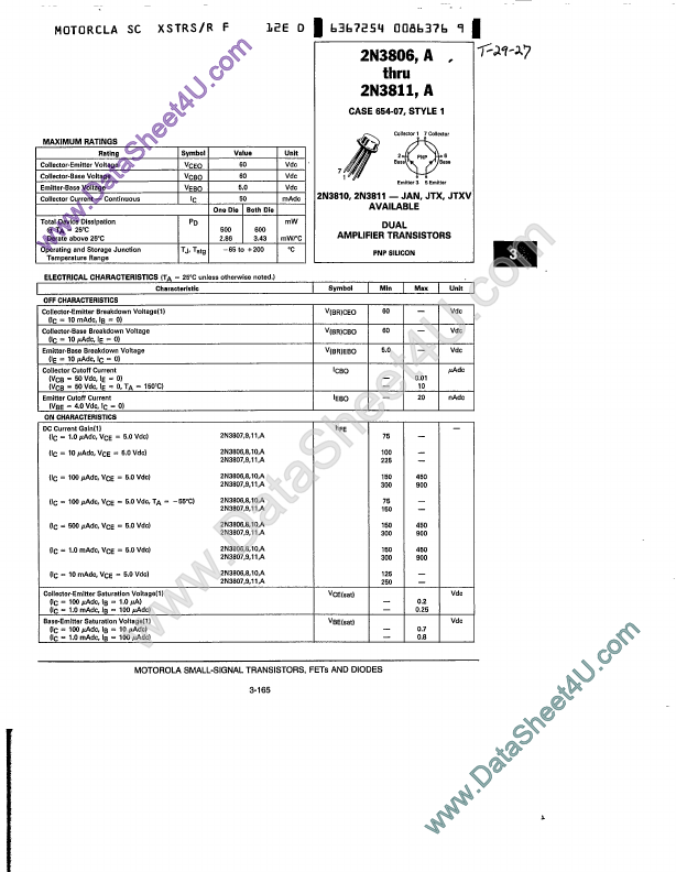 <?=2N3810?> डेटा पत्रक पीडीएफ