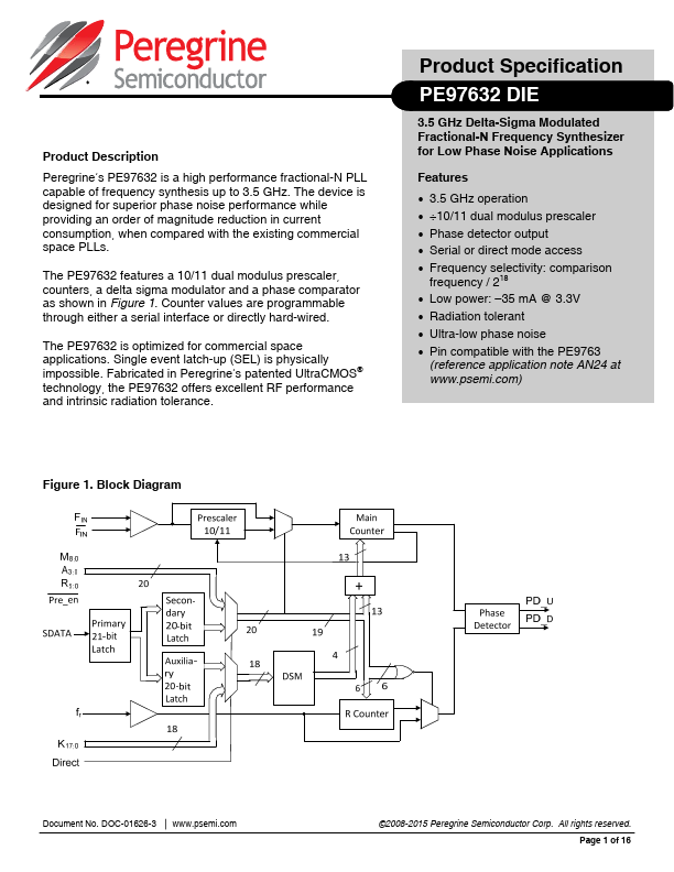 PE97632DIE Peregrine Semiconductor