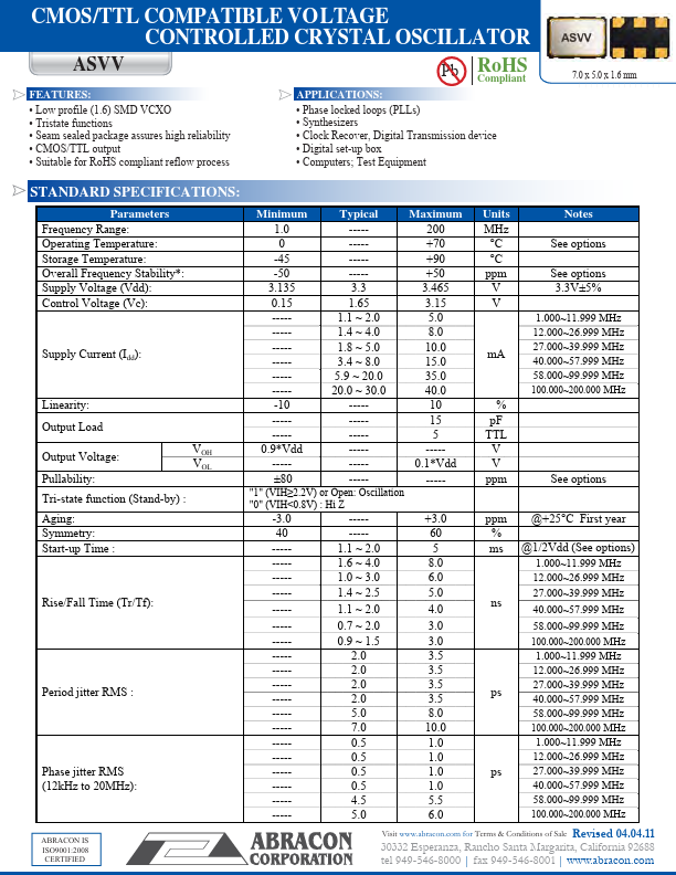 ASVV-74.175824MHZ-L50-N102-T