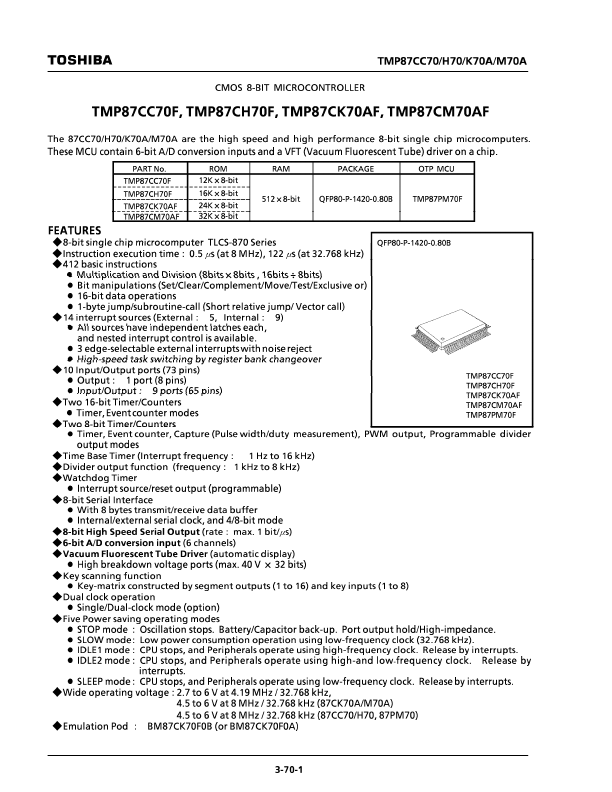 TMP87CM70AF