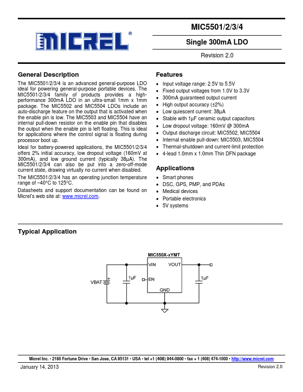 MIC5502 Micrel Semiconductor