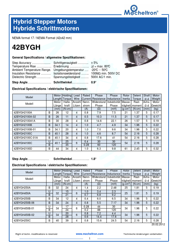 42BYGH450A Mecheltron