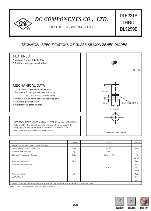 DL5249B Dc Components