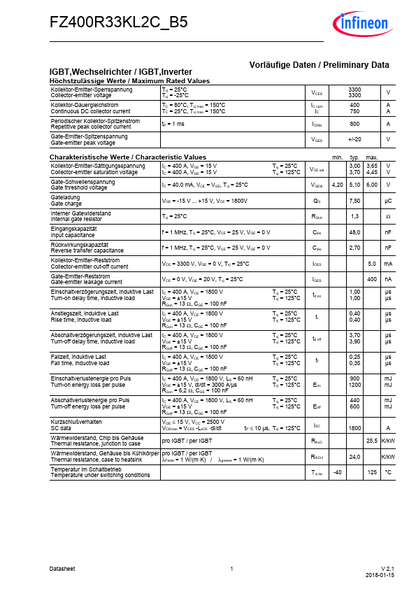 <?=FZ400R33KL2C_B5?> डेटा पत्रक पीडीएफ