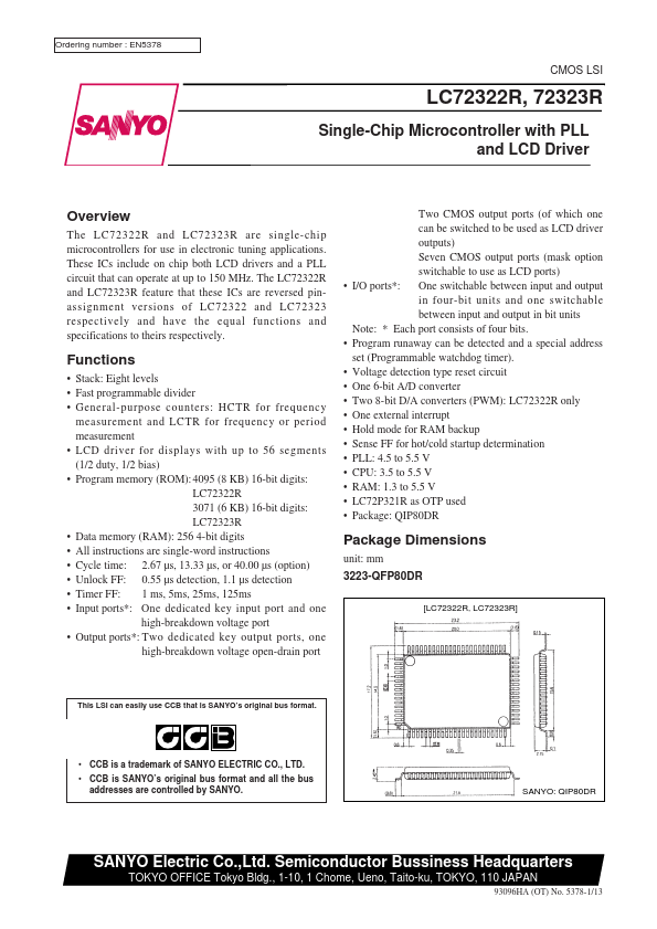 LC72323R Sanyo Semicon Device