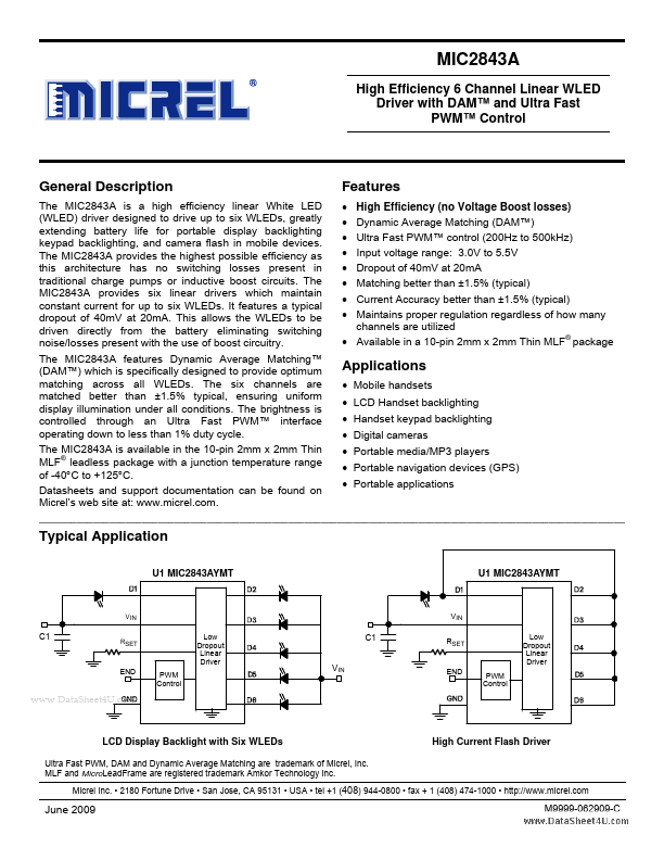 MIC2843A Micrel Semiconductor