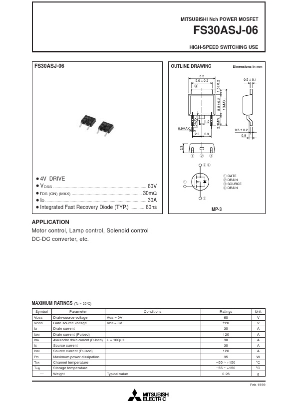 FS30ASJ-06 Mitsubishi Electric Semiconductor
