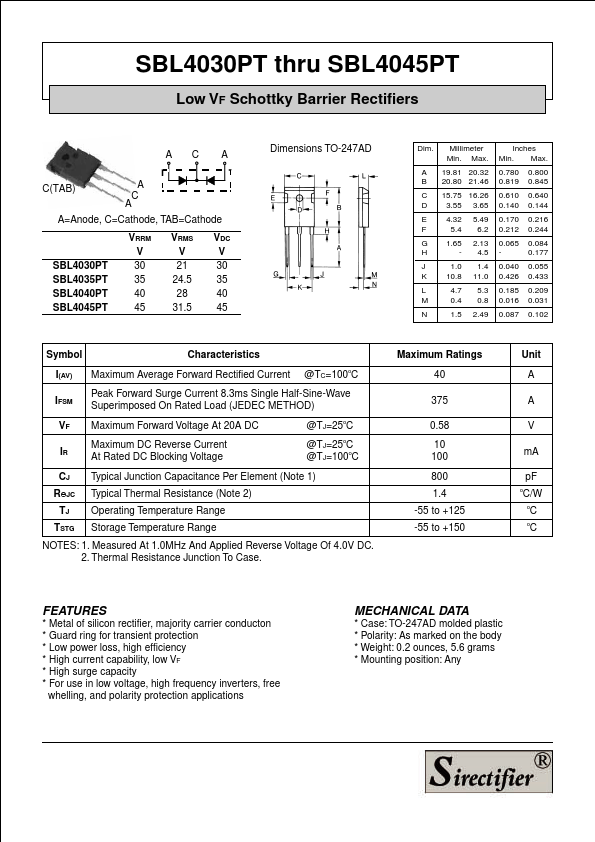 SBL4035PT