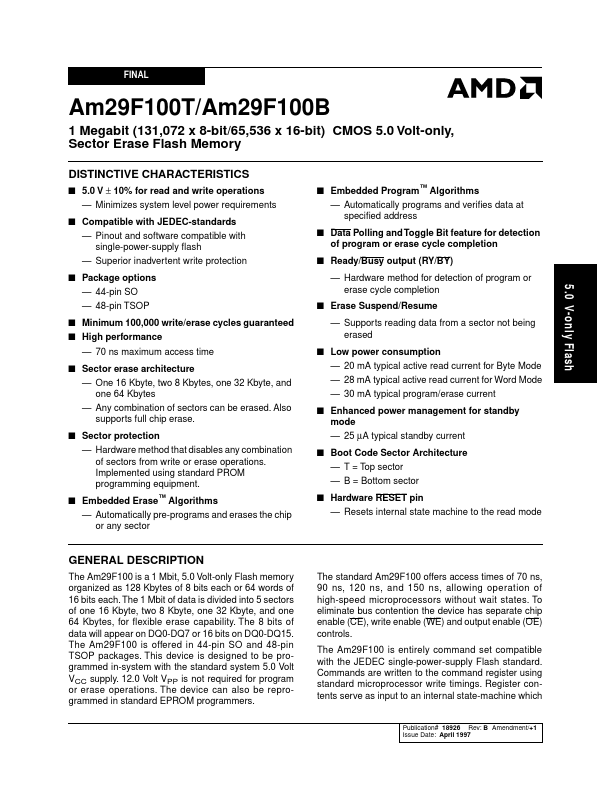 AM29F100B AMD