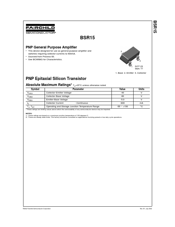 BSR15 Fairchild Semiconductor