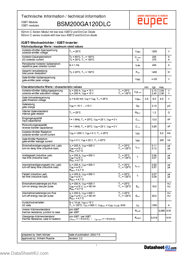 <?=BSM200GA120DLC?> डेटा पत्रक पीडीएफ