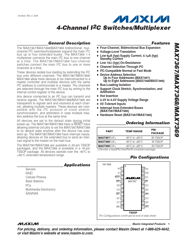 MAX7367 Maxim Integrated Products