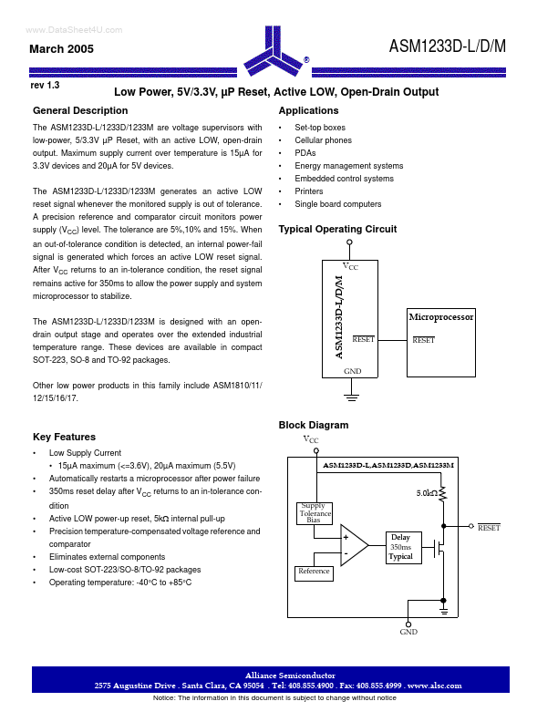 ASM1233D-L Alliance Semiconductor