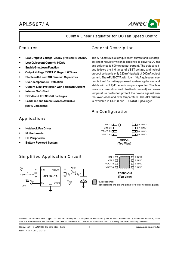 APL5607A ANPEC