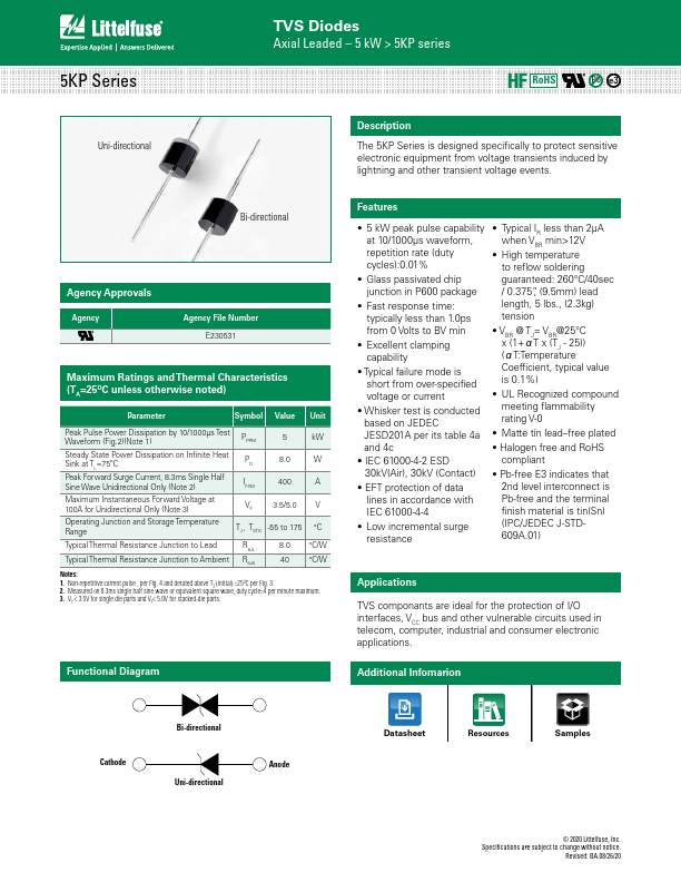 5KP78CA Littelfuse