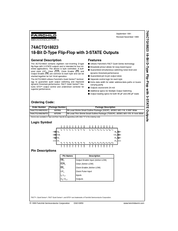 74ACTQ18823 Fairchild Semiconductor