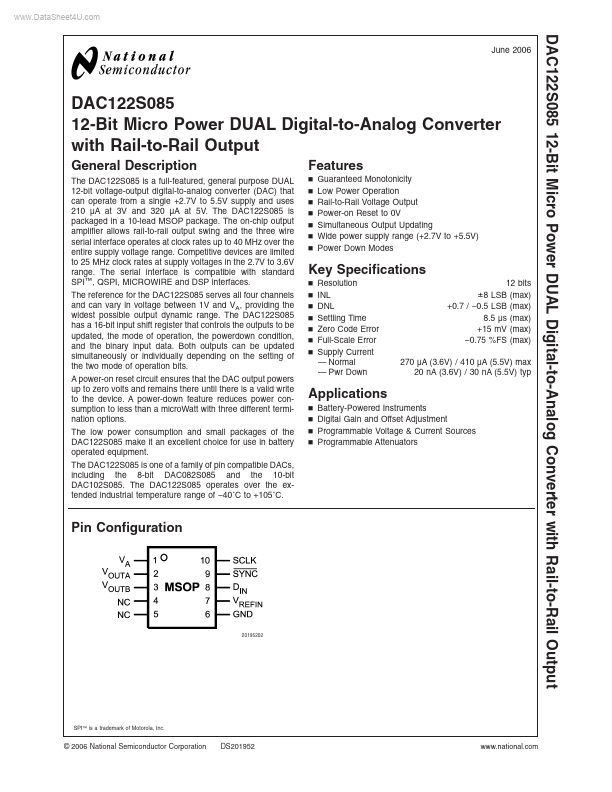 DAC122S085 National Semiconductor