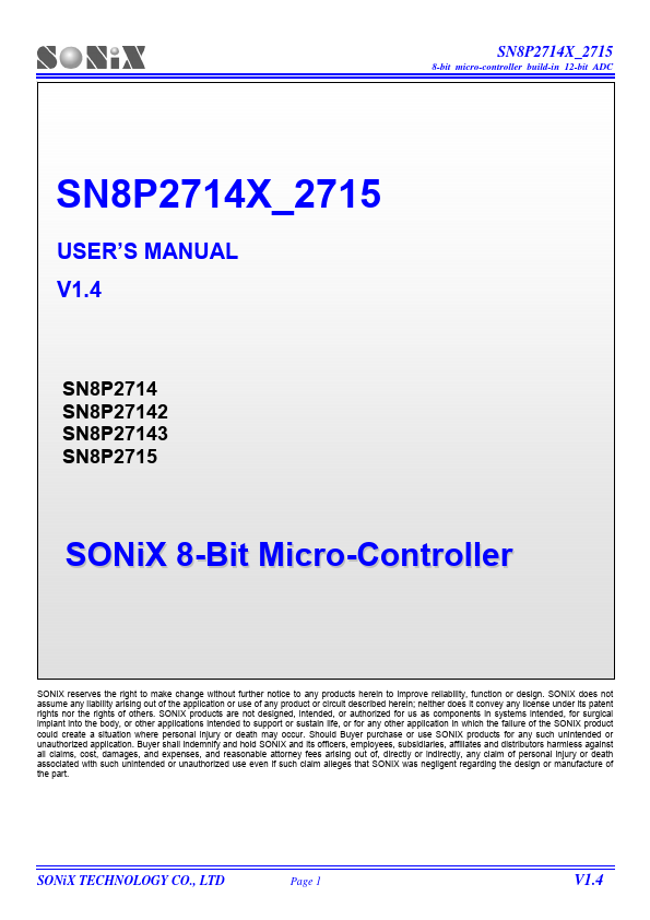 SN8P2714 Sonix