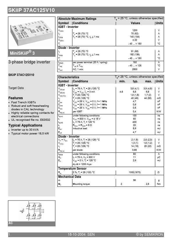 <?=SKiiP37AC125V10?> डेटा पत्रक पीडीएफ