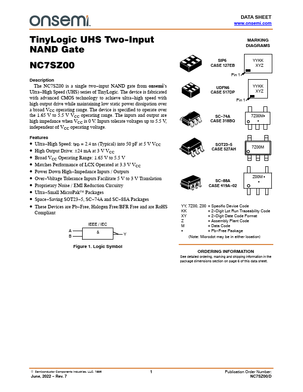NC7SZ00 ON Semiconductor