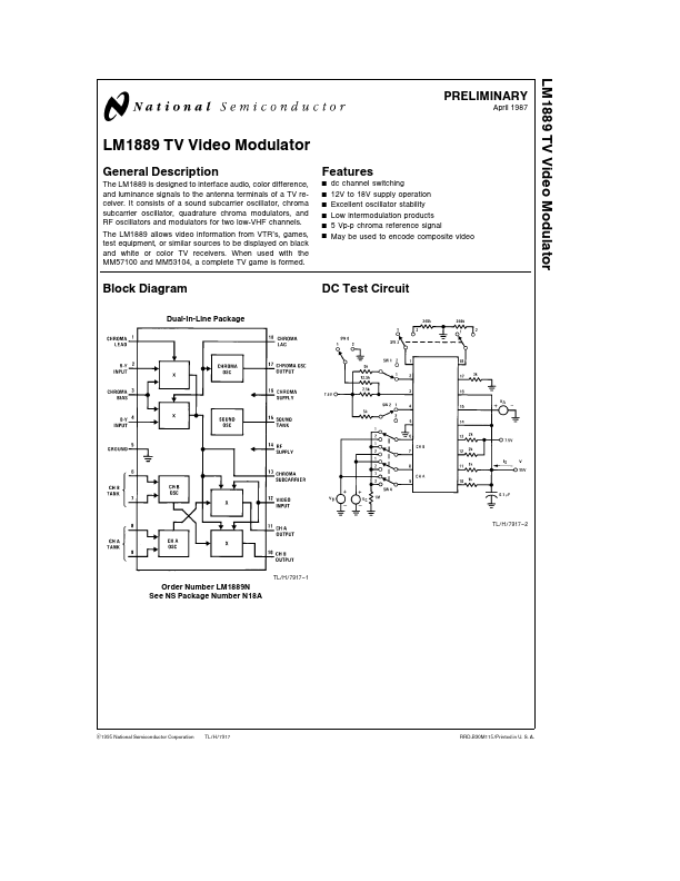 LM1889 National Semiconductor