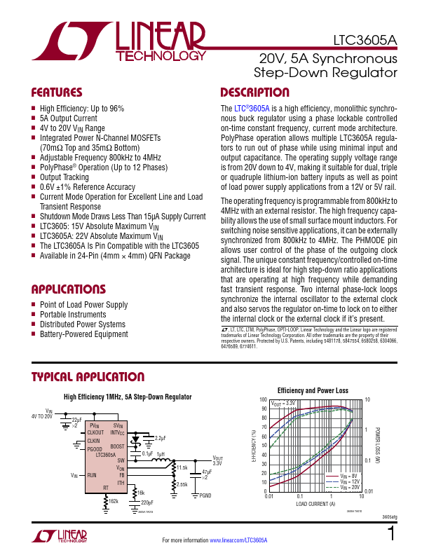 <?=LTC3605A?> डेटा पत्रक पीडीएफ