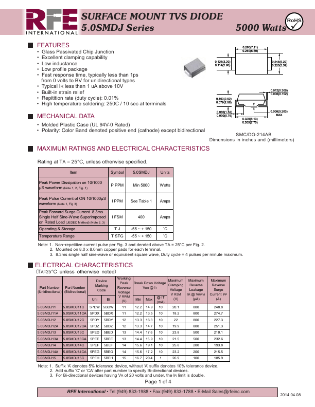 5.0SMDJ16A RFE