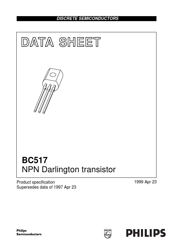 BC517 transistor Datasheet pdf - Darlington transistor. Equivalent, Catalog