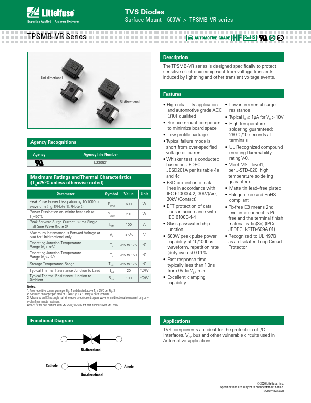 TPSMB75A-VR Littelfuse