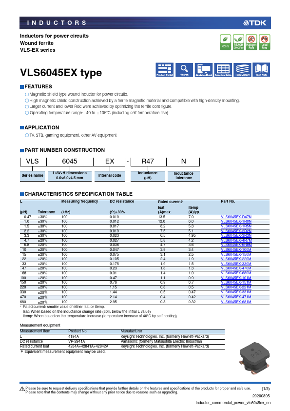 <?=VLS6045EX-150M?> डेटा पत्रक पीडीएफ