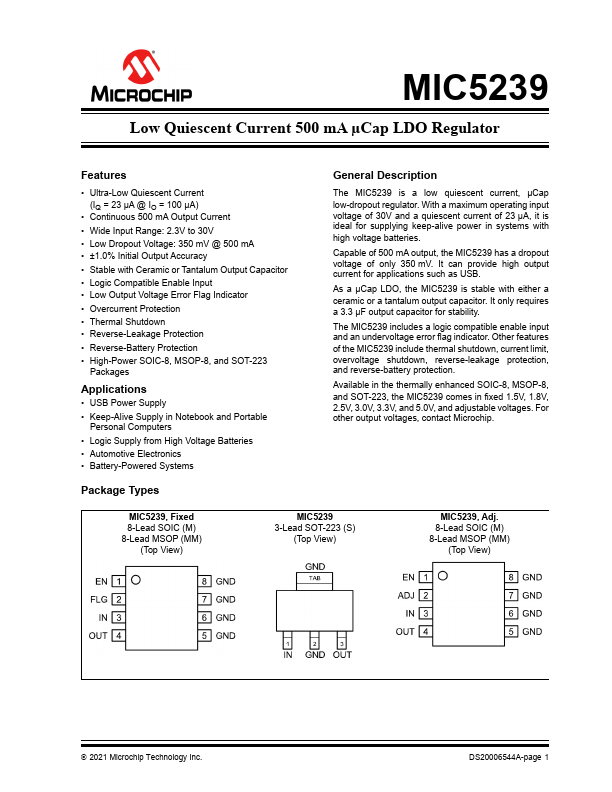 MIC5239 Microchip
