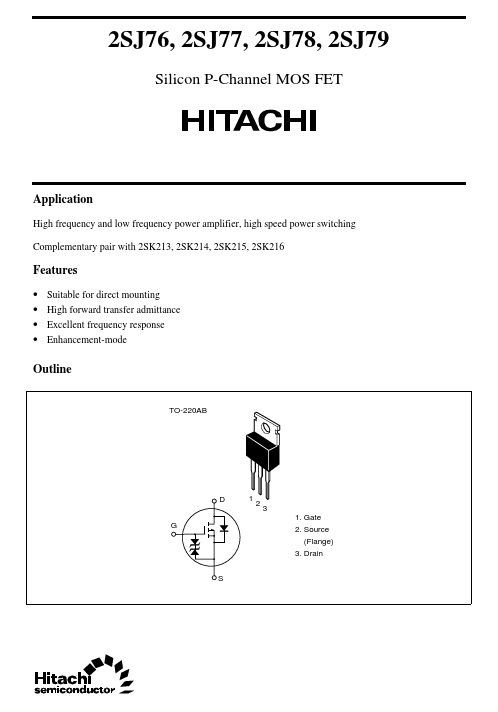 2SJ77 Hitachi Semiconductor