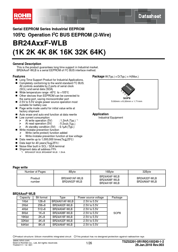 <?=BR24A02F-WLB?> डेटा पत्रक पीडीएफ