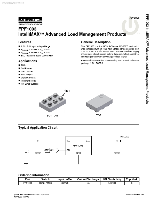 FPF1003 Fairchild Semiconductor