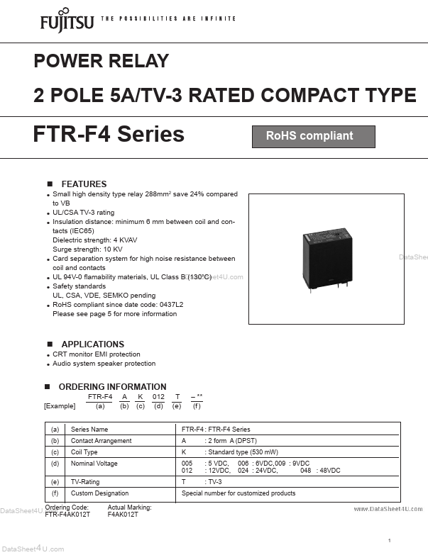 <?=FTR-F4AK005T?> डेटा पत्रक पीडीएफ