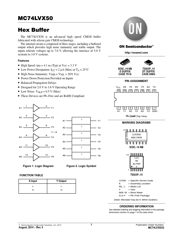 <?=MC74LVX50?> डेटा पत्रक पीडीएफ