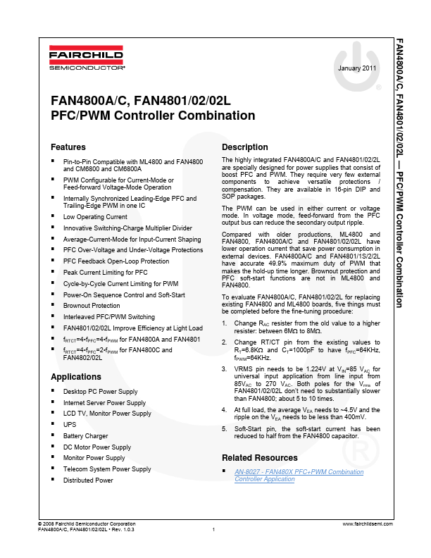 FAN4802L Fairchild Semiconductor