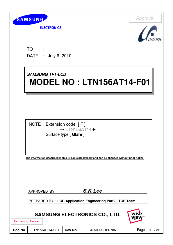LTN156AT14-F01