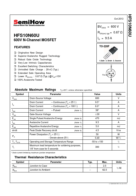 HFS10N60U SemiHow