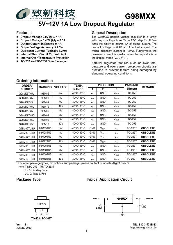 G98M12TU3U Global Mixed-mode Technology