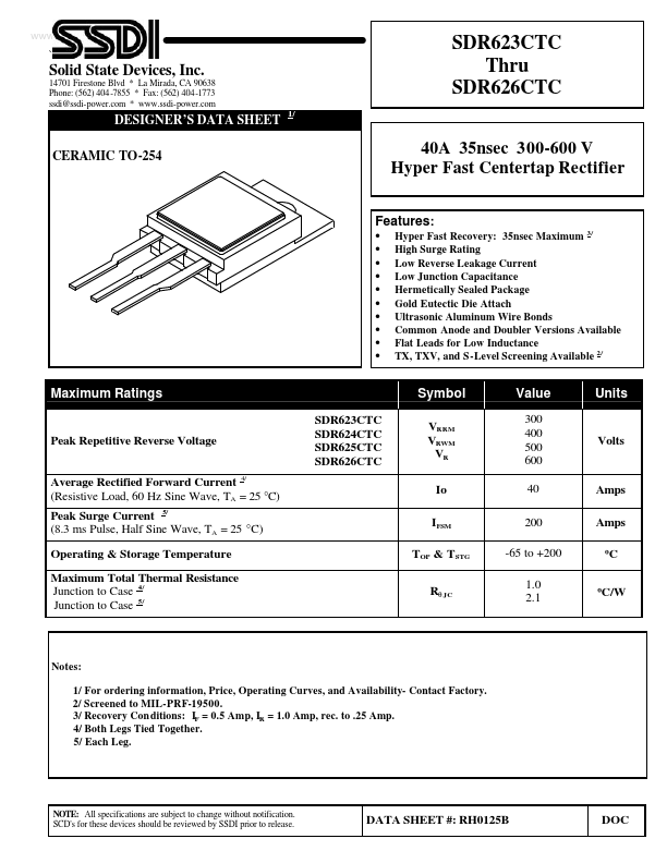 <?=SDR625CTC?> डेटा पत्रक पीडीएफ