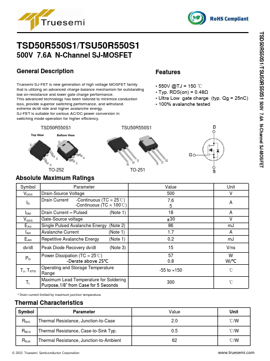 <?=TSU50R550S1?> डेटा पत्रक पीडीएफ