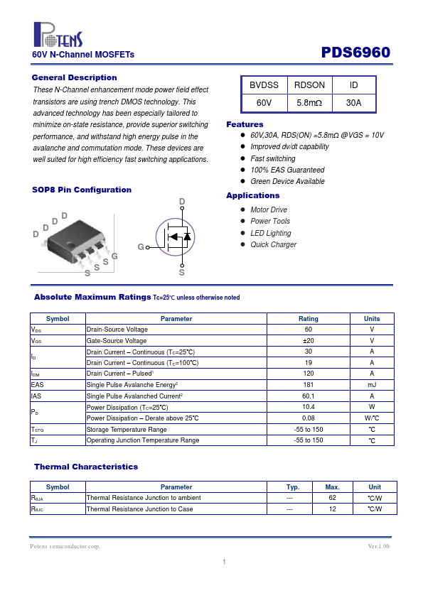 PDS6960 Potens semiconductor