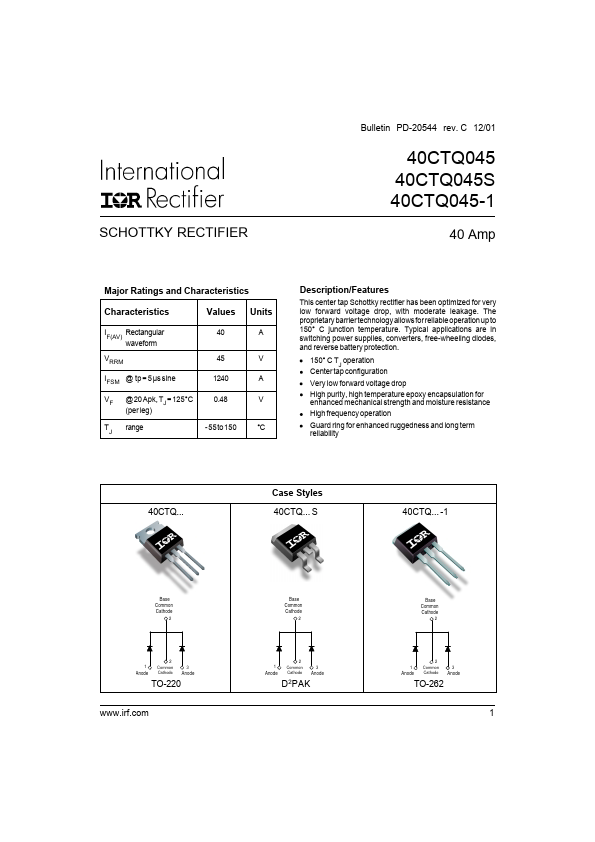 40CTQ045-1 International Rectifier