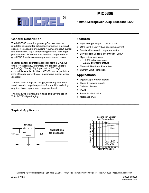 MIC5306 Micrel Semiconductor