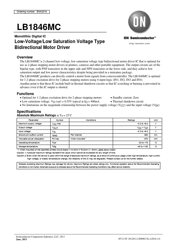 LB1846MC ON Semiconductor