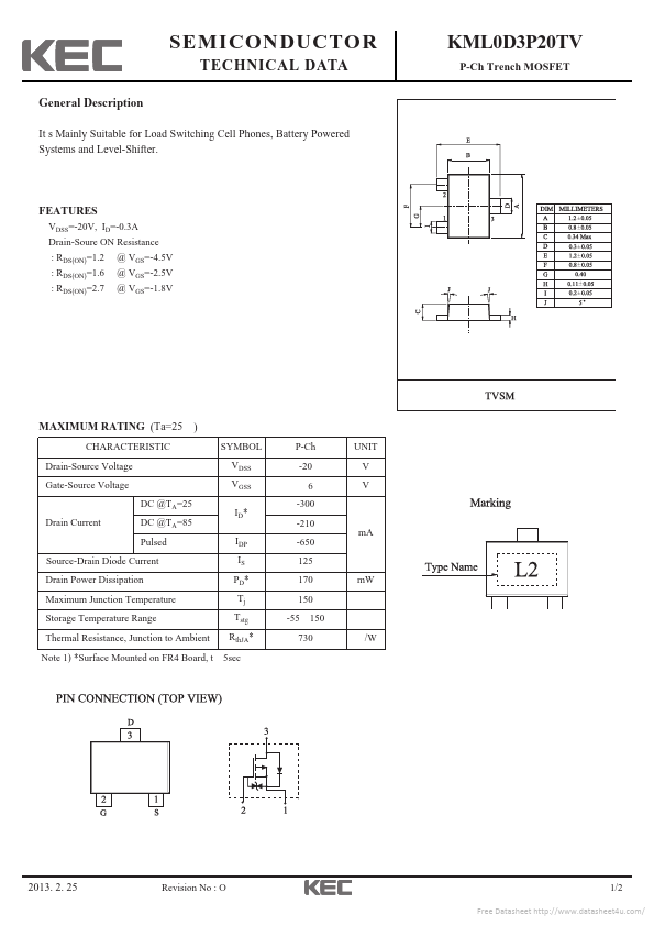 <?=KML0D3P20TV?> डेटा पत्रक पीडीएफ